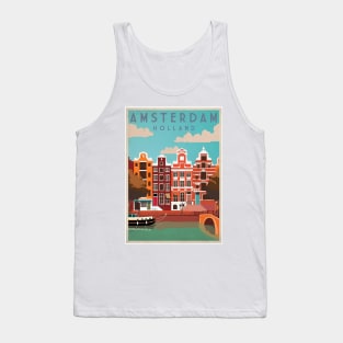 Amsterdam Holland Vintage Travel Art Tank Top